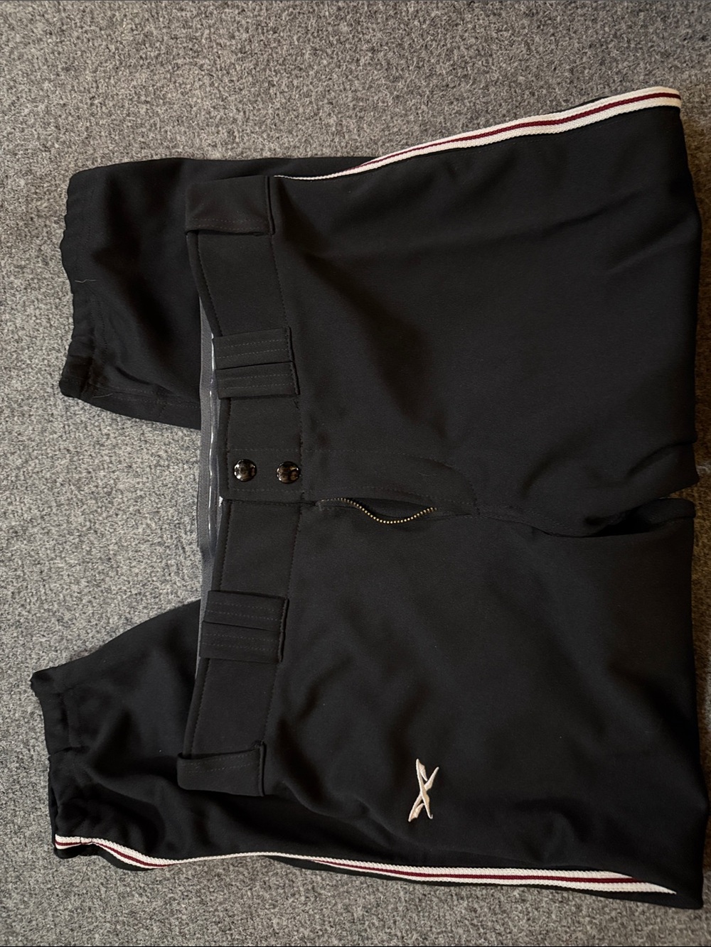 Maxim Women’s Softball Pant Black Red Burgundy White Stripe Size Large NWOT TNT